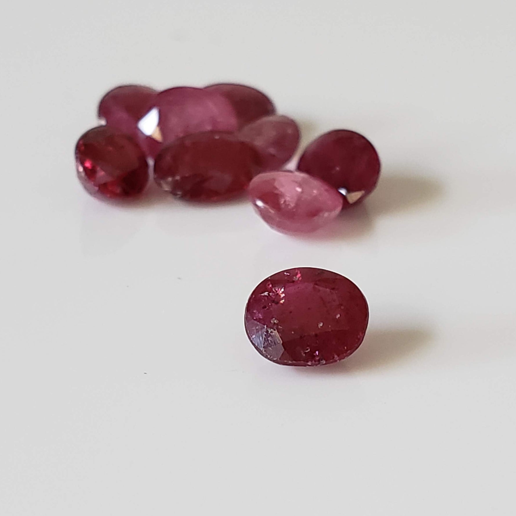  Ruby | 9 Piece Gemstone Lot | Oval Cut | Red to Pink | 6.0-6.7x4.8-5.0mm 6