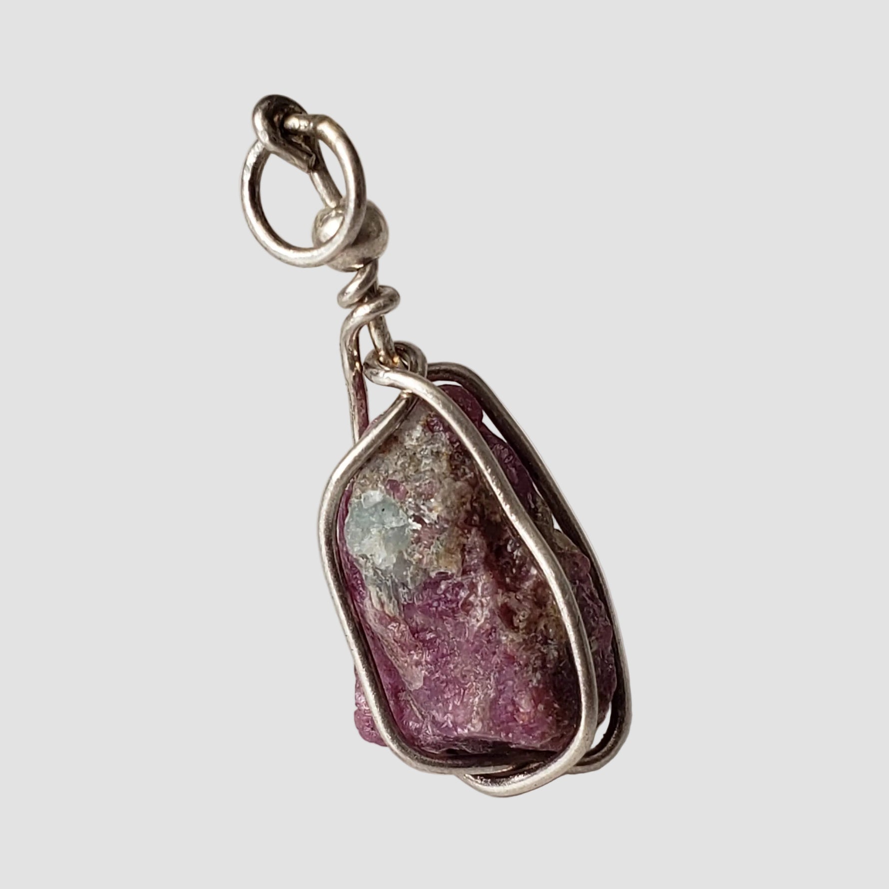  Ruby Pendant | 925 Silver Wire Wrapped Pendant | Natural Raw Ruby 1