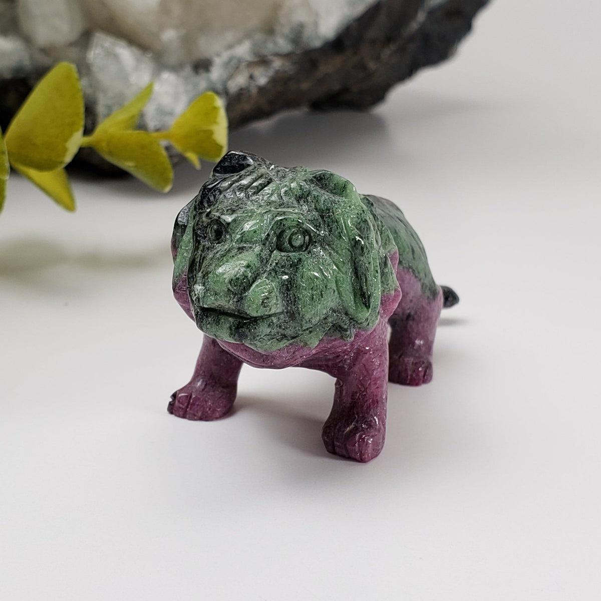  Ruby Zoisite Lion Carving | Unheated, Natural, Fluorescent | 56 gr | Tanzania 1