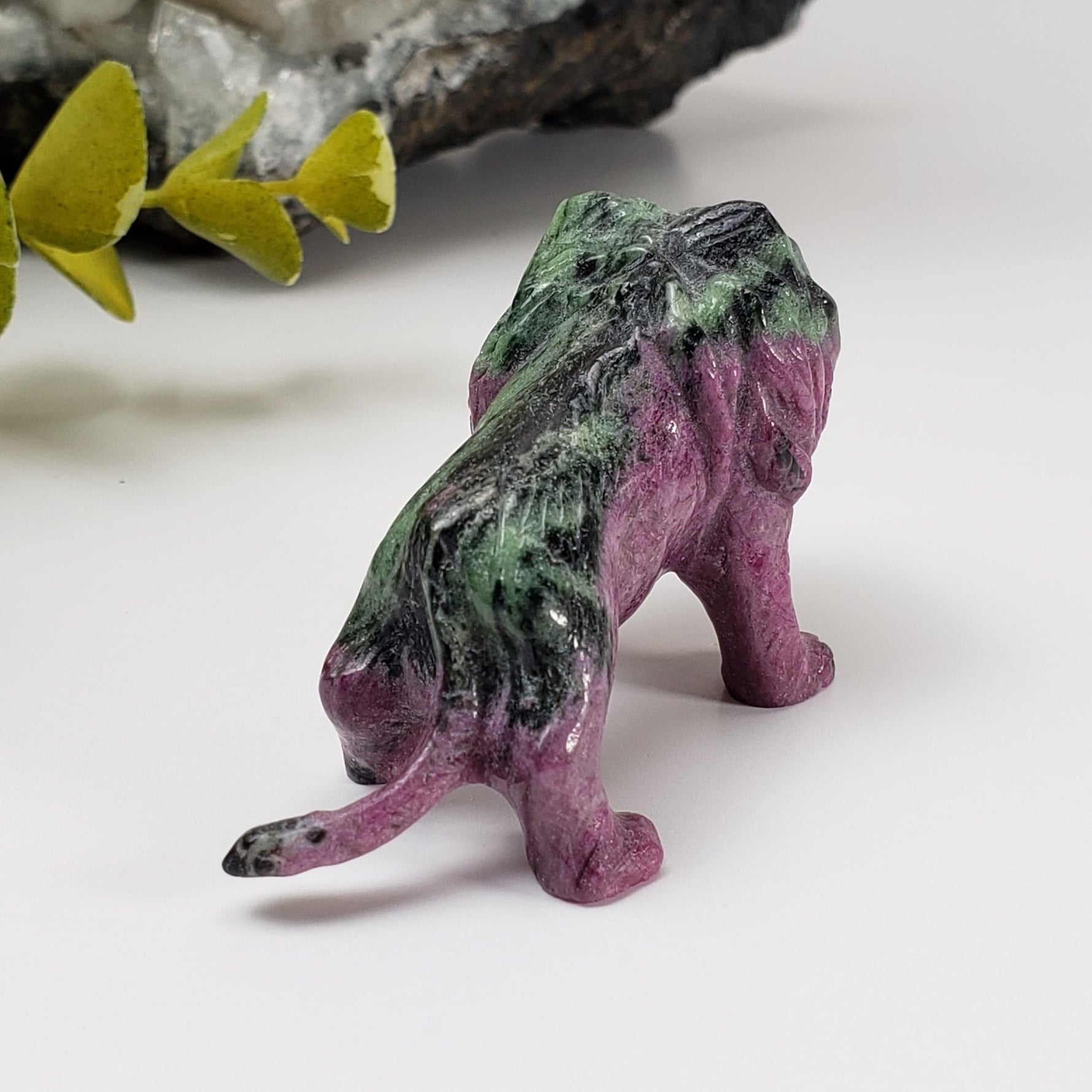  Ruby Zoisite Lion Carving | Unheated, Natural, Fluorescent | 56 gr | Tanzania 3