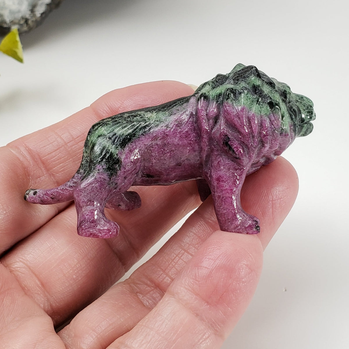  Ruby Zoisite Lion Carving | Unheated, Natural, Fluorescent | 56 gr | Tanzania 5
