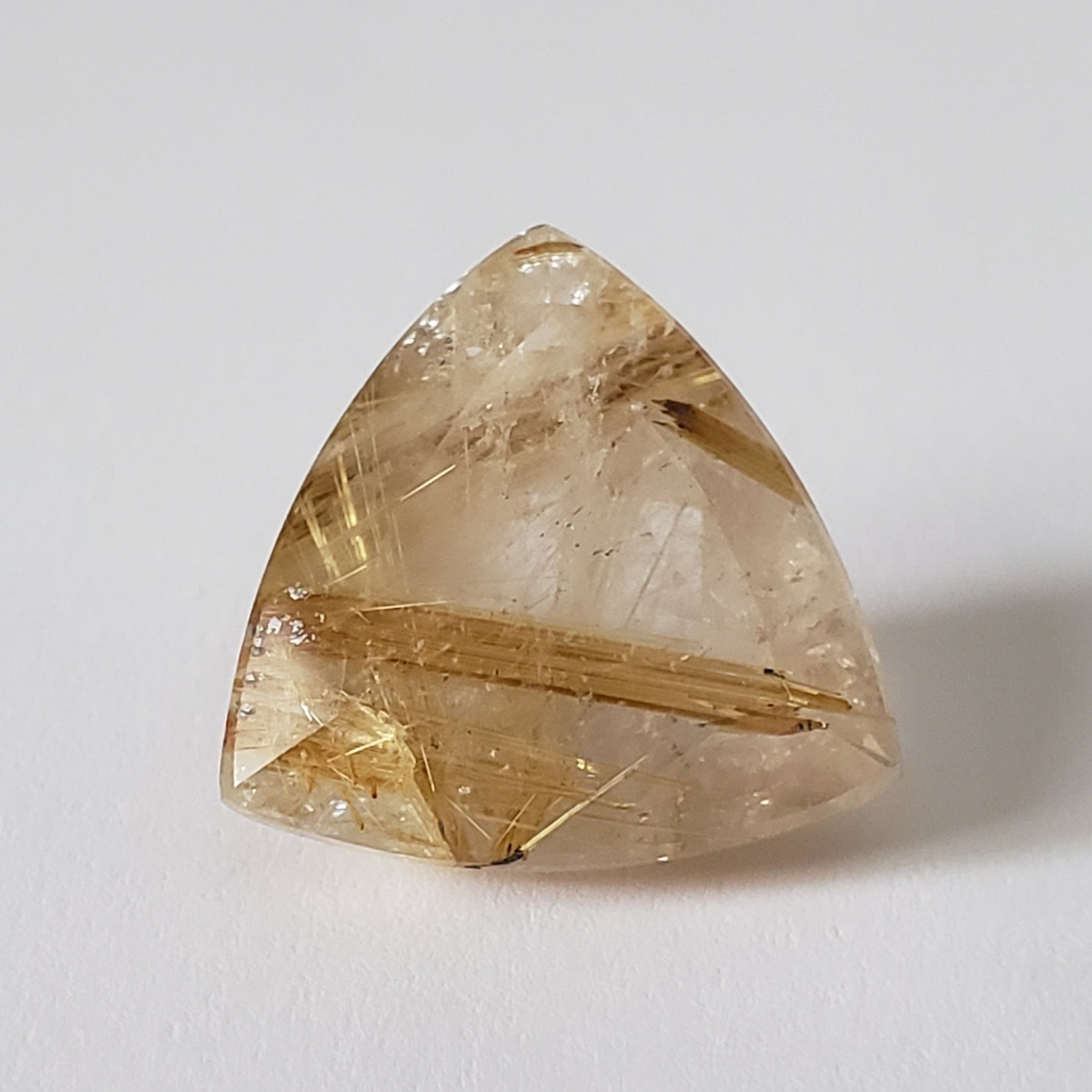  Rutilated Quartz | Trilliant Cut | 18mm | Brazil 1