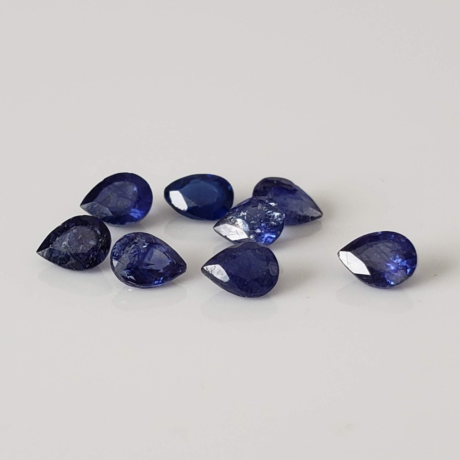  Sapphire | 8 Piece Gemstone Lot | Pear Shape Cut | Blue | 4x3mm 1.6tcw 