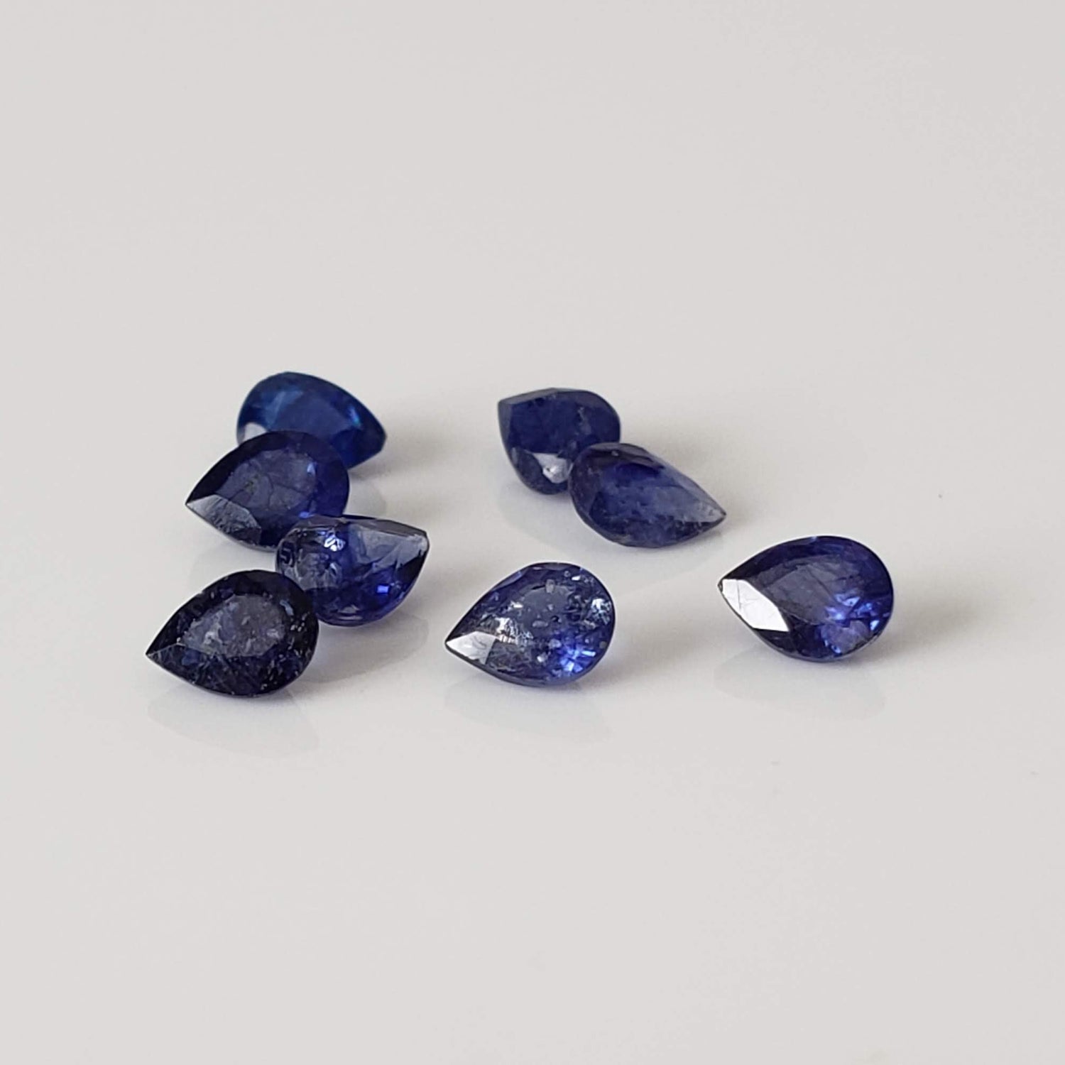  Sapphire | 8 Piece Gemstone Lot | Pear Shape Cut | Blue | 4x3mm 1.6tcw 1