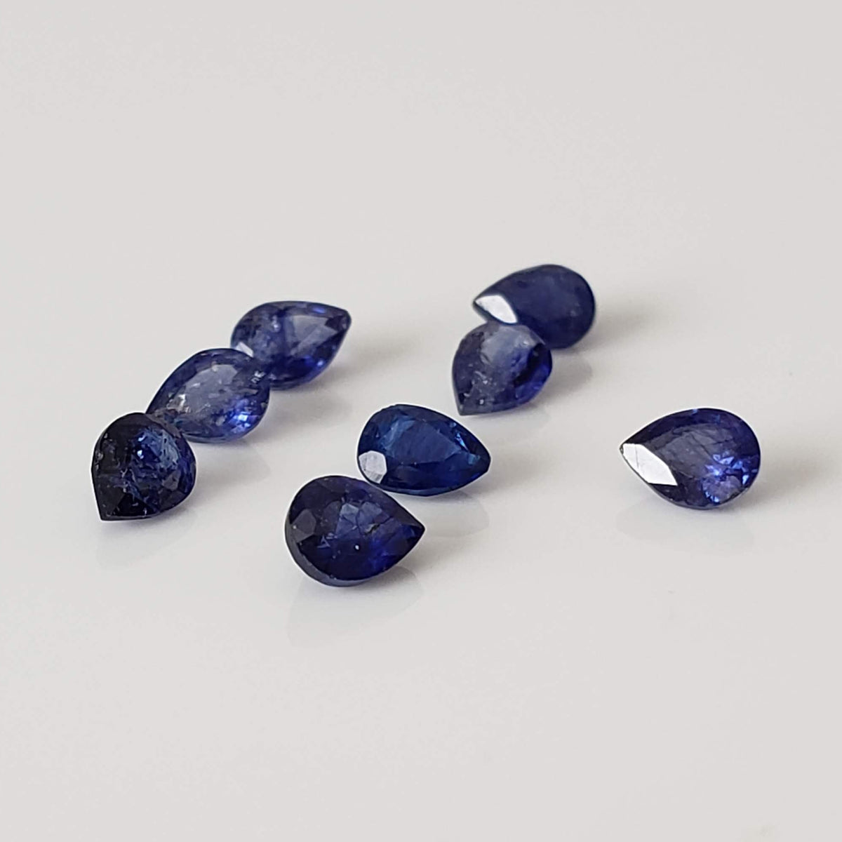  Sapphire | 8 Piece Gemstone Lot | Pear Shape Cut | Blue | 4x3mm 1.6tcw 2