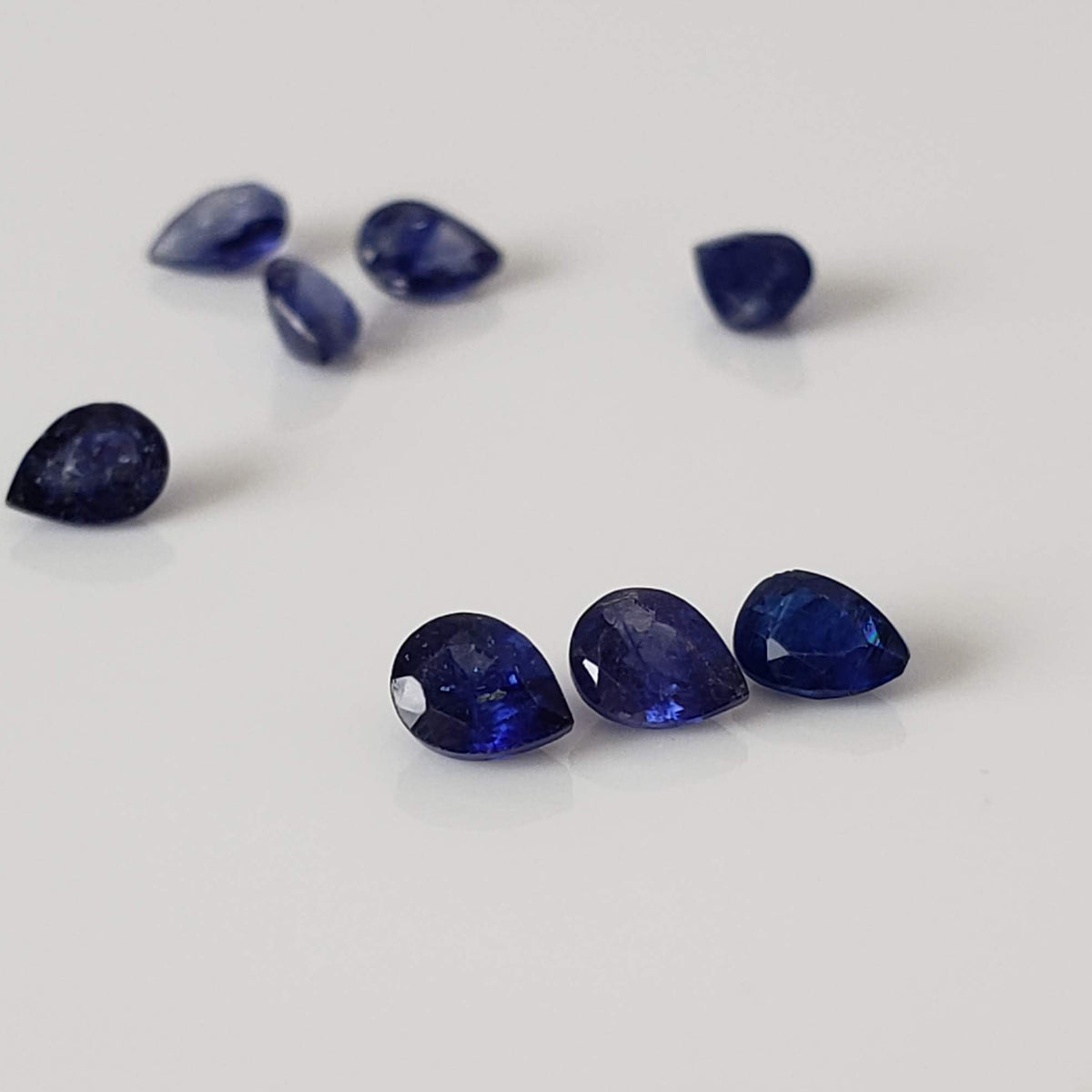  Sapphire | 8 Piece Gemstone Lot | Pear Shape Cut | Blue | 4x3mm 1.6tcw 3