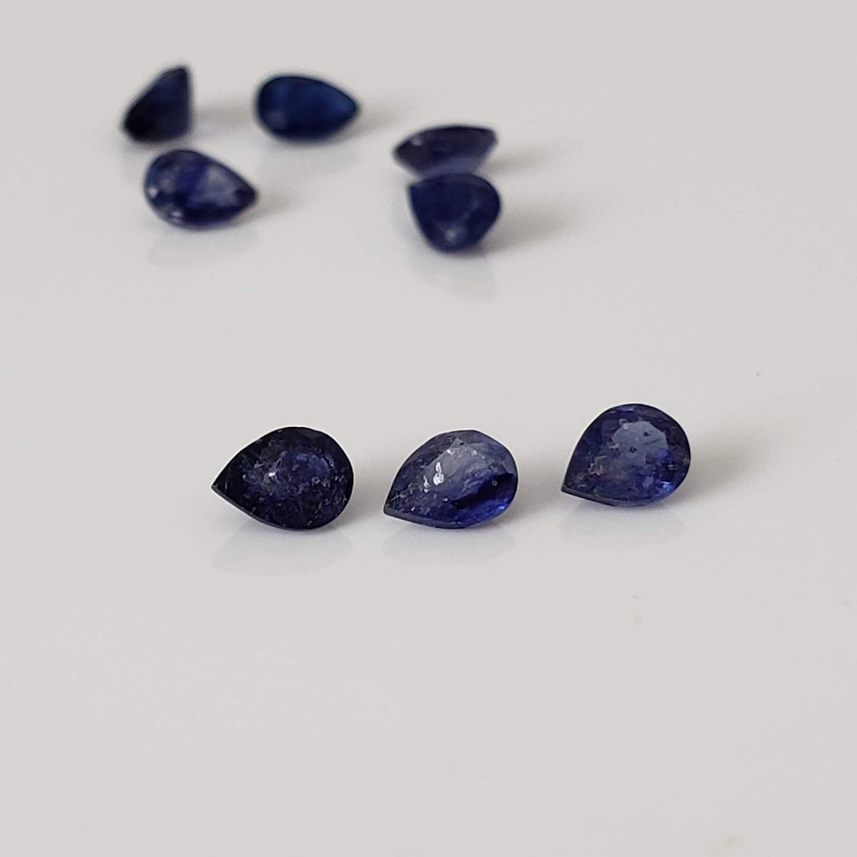  Sapphire | 8 Piece Gemstone Lot | Pear Shape Cut | Blue | 4x3mm 1.6tcw 4