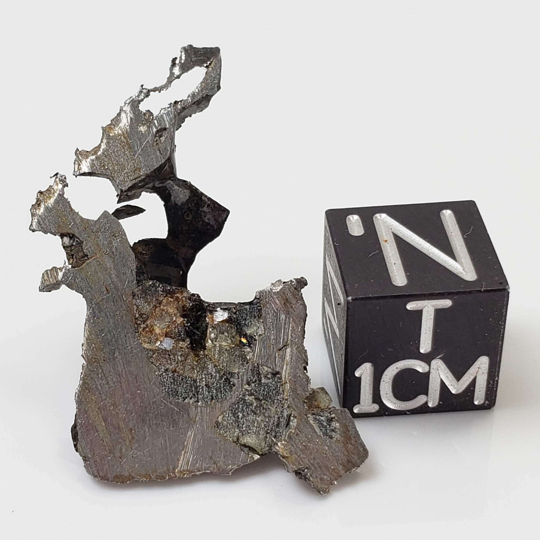  Seymchan Meteorite | 3.87 gr | Part Slice | Olivine Crystals | Pallasite PMG | Russia 