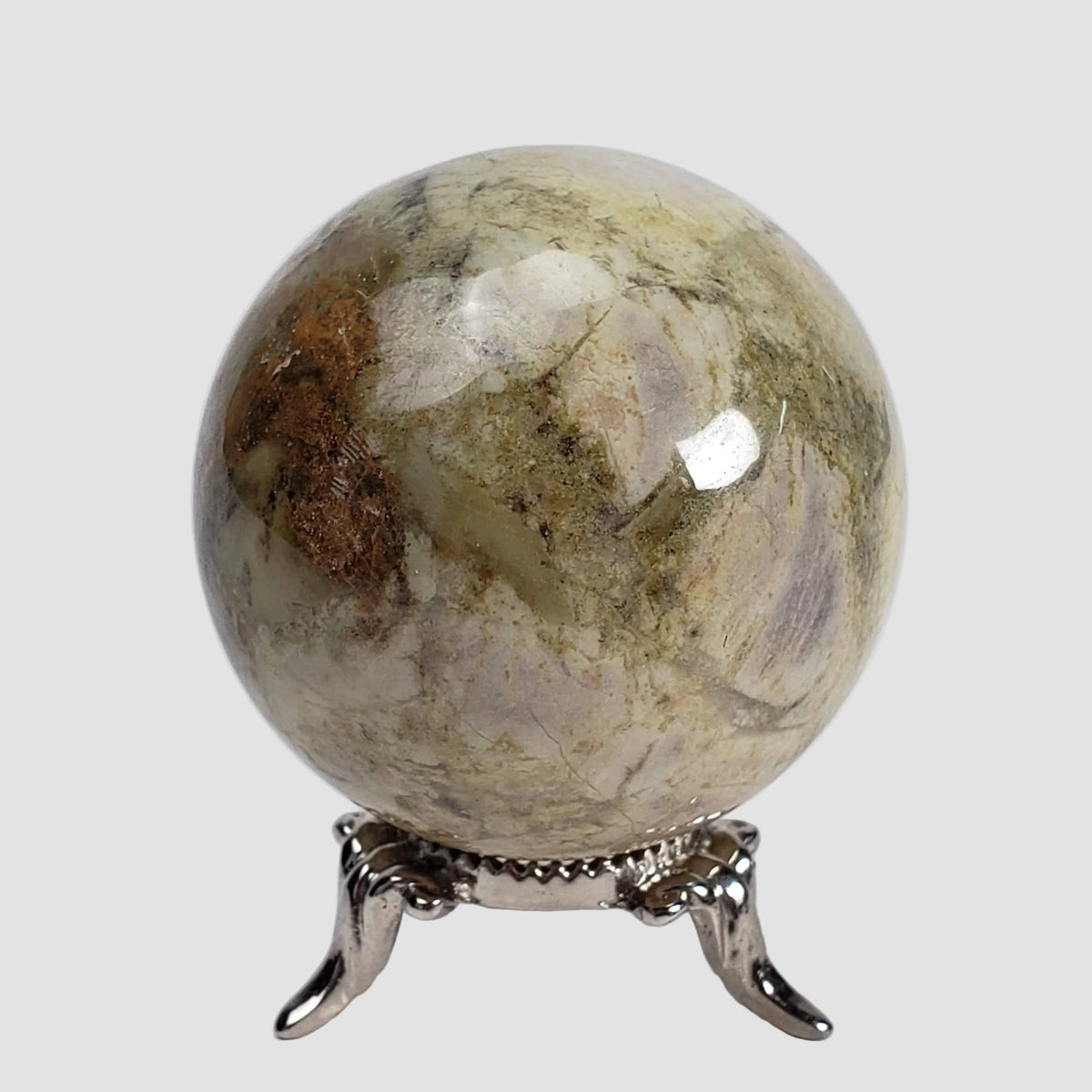 Silver Lace Agate Sphere | Green Gray Brown | 50 mm, 2 in | 198.95 grams 4