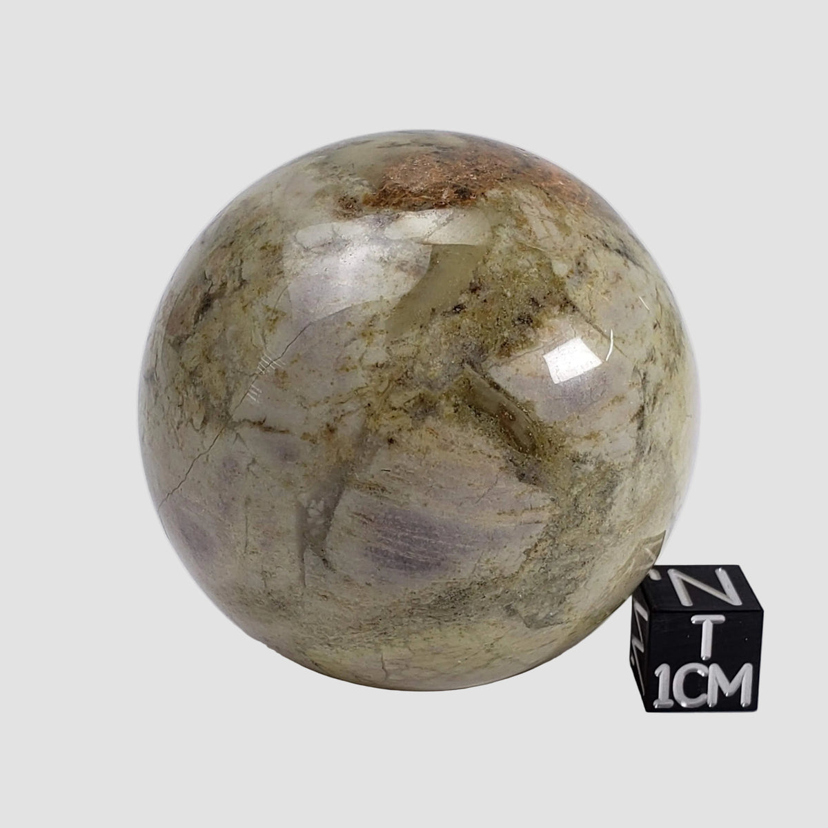 Silver Lace Agate Sphere | Green Gray Brown | 50 mm, 2 in | 198.95 grams 7