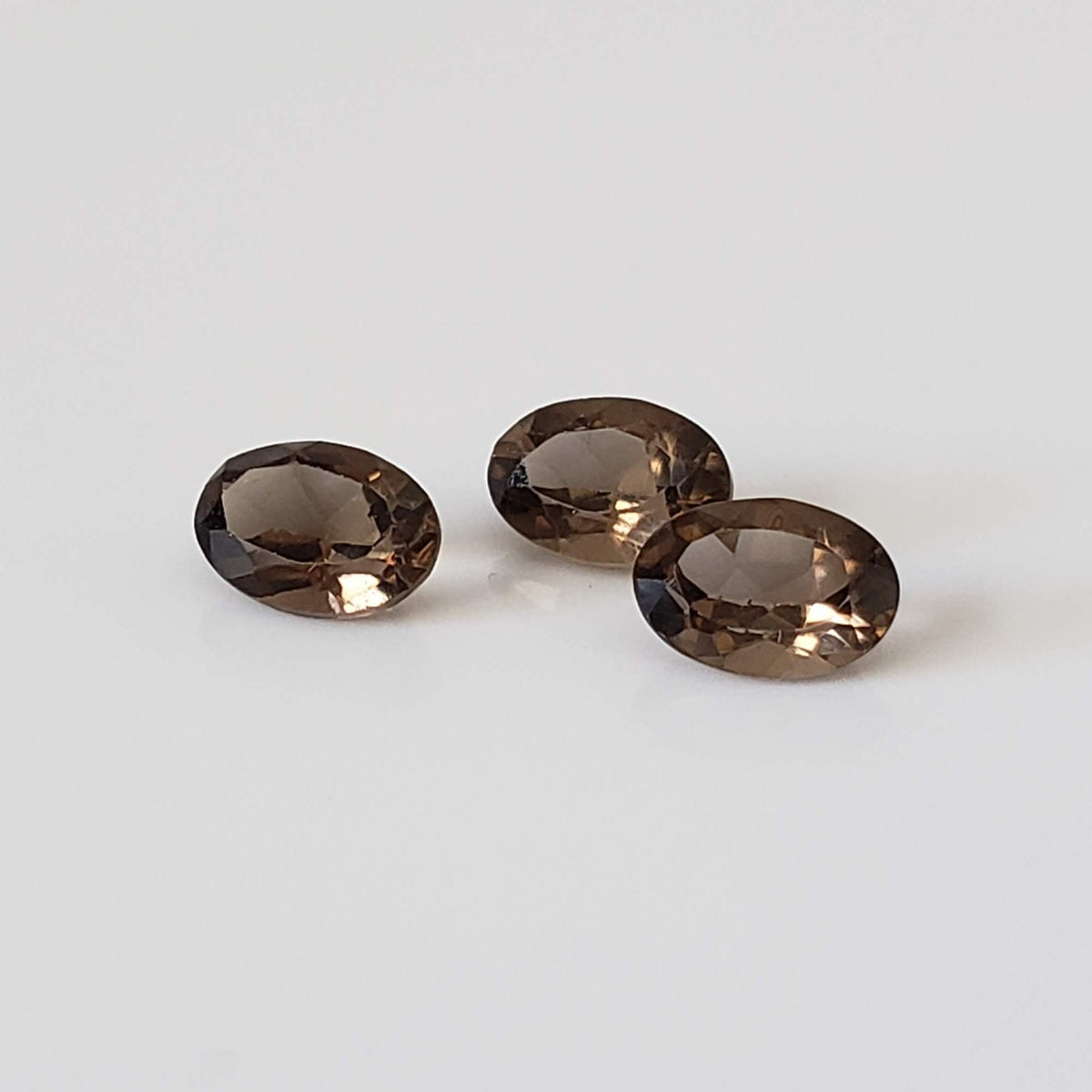  Smoky Quartz | 3 Piece Lot | Oval Cut | 6x4mm, 1.4 tcw 