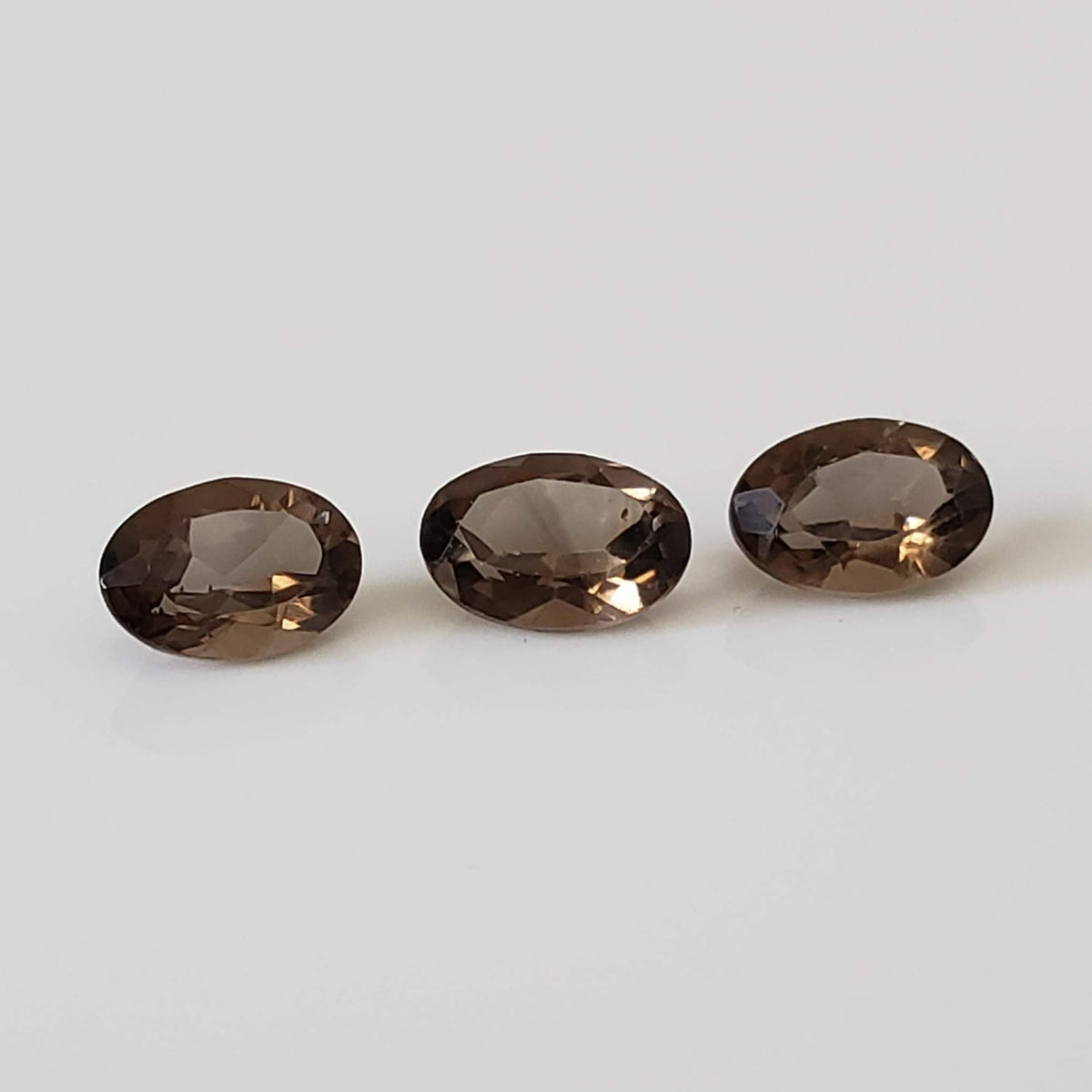  Smoky Quartz | 3 Piece Lot | Oval Cut | 6x4mm, 1.4 tcw 1