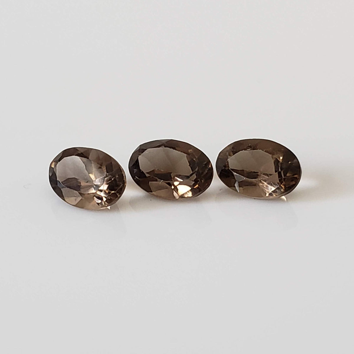  Smoky Quartz | 3 Piece Lot | Oval Cut | 6x4mm, 1.4 tcw 3