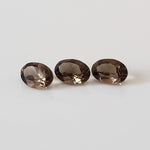  Smoky Quartz | 3 Piece Lot | Oval Cut | 6x4mm, 1.4 tcw 3