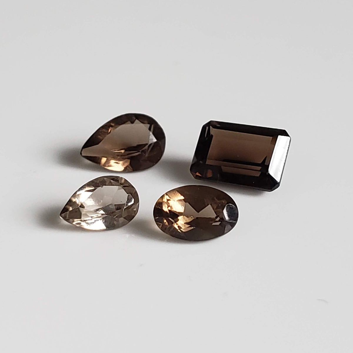  Smoky Quartz | 4 Piece Lot | Mixed Shapes and Sizes | 2.5tcw 1