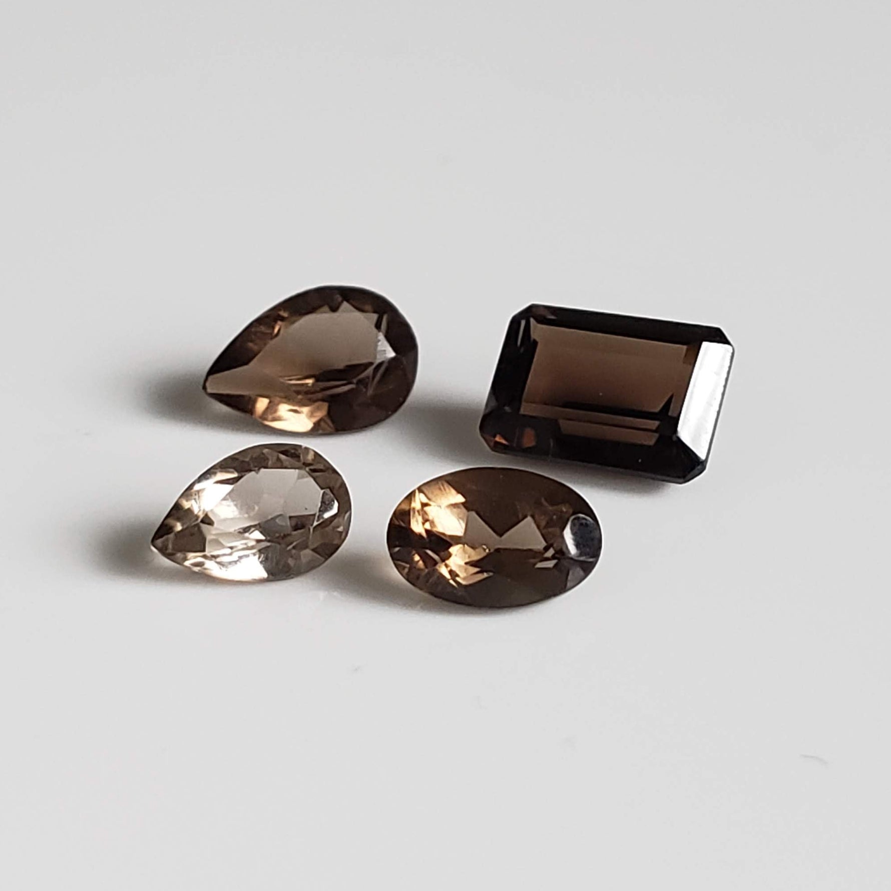  Smoky Quartz | 4 Piece Lot | Mixed Shapes and Sizes | 2.5tcw 1