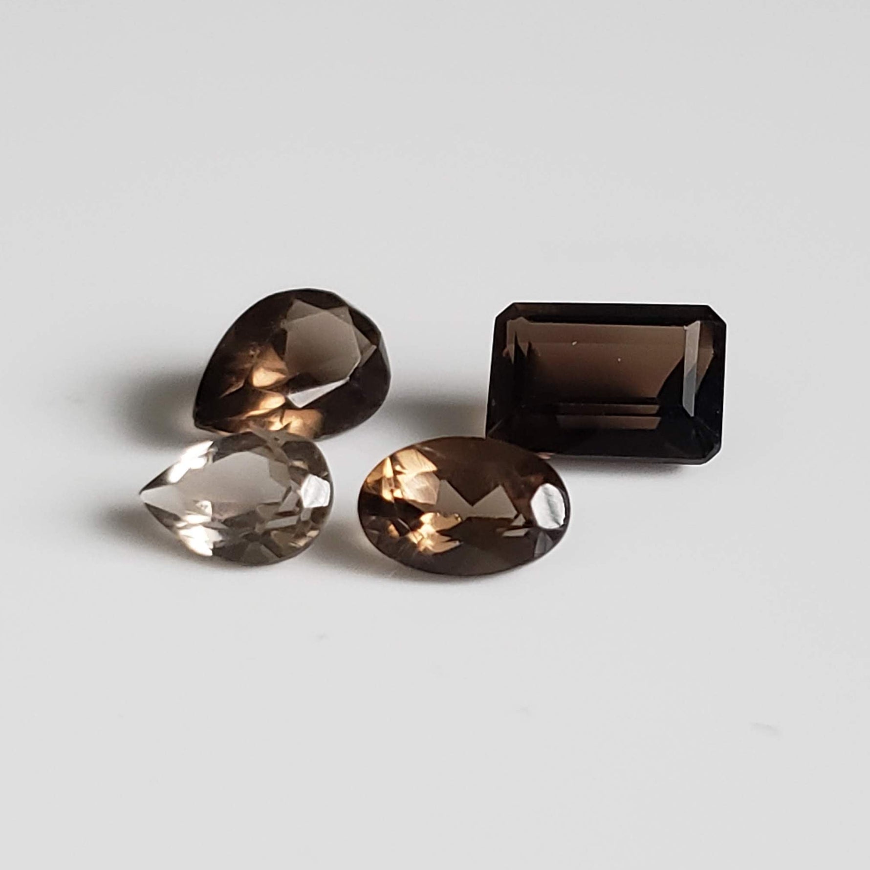  Smoky Quartz | 4 Piece Lot | Mixed Shapes and Sizes | 2.5tcw 