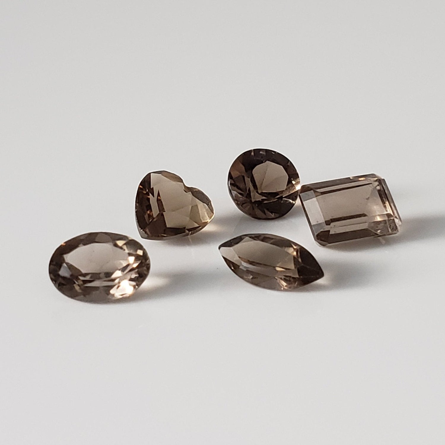  Smoky Quartz | 5 Piece Lot | Mixed Shapes and Sizes | 3.9tcw 