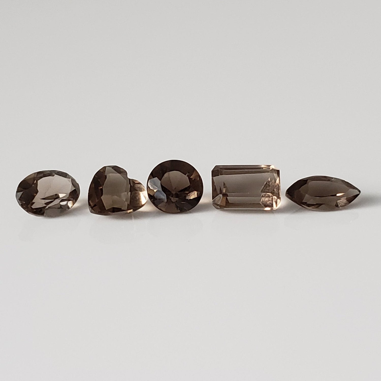  Smoky Quartz | 5 Piece Lot | Mixed Shapes and Sizes | 3.9tcw 1