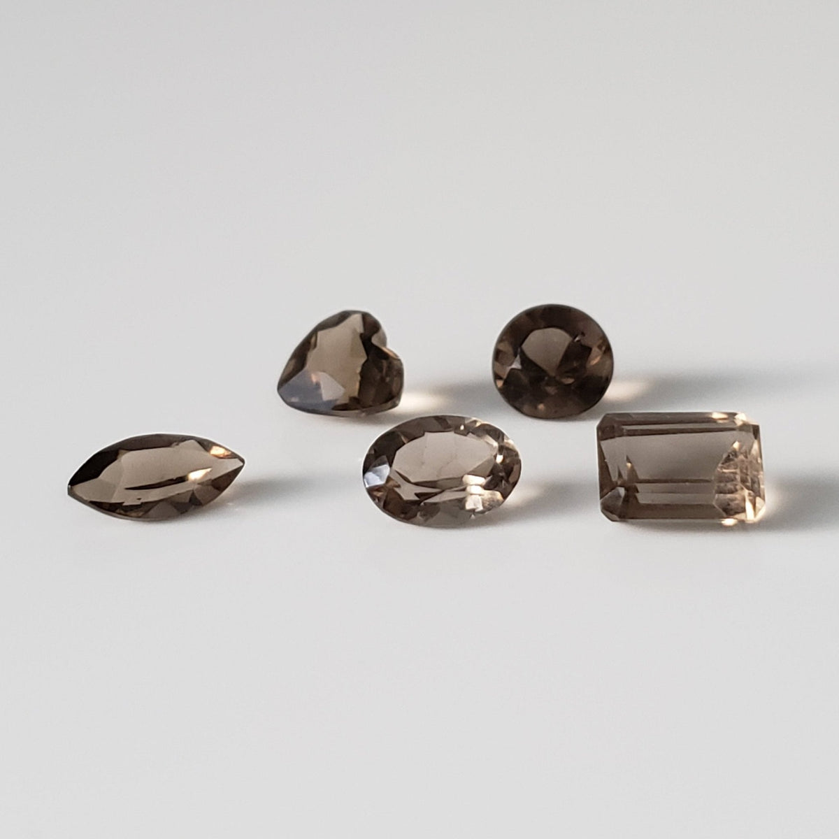  Smoky Quartz | 5 Piece Lot | Mixed Shapes and Sizes | 3.9tcw 2