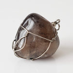  Smoky Quartz Pendant | 925 Silver Wire Wrapped Pendant | Natural Tumbled Smoky Quartz 1