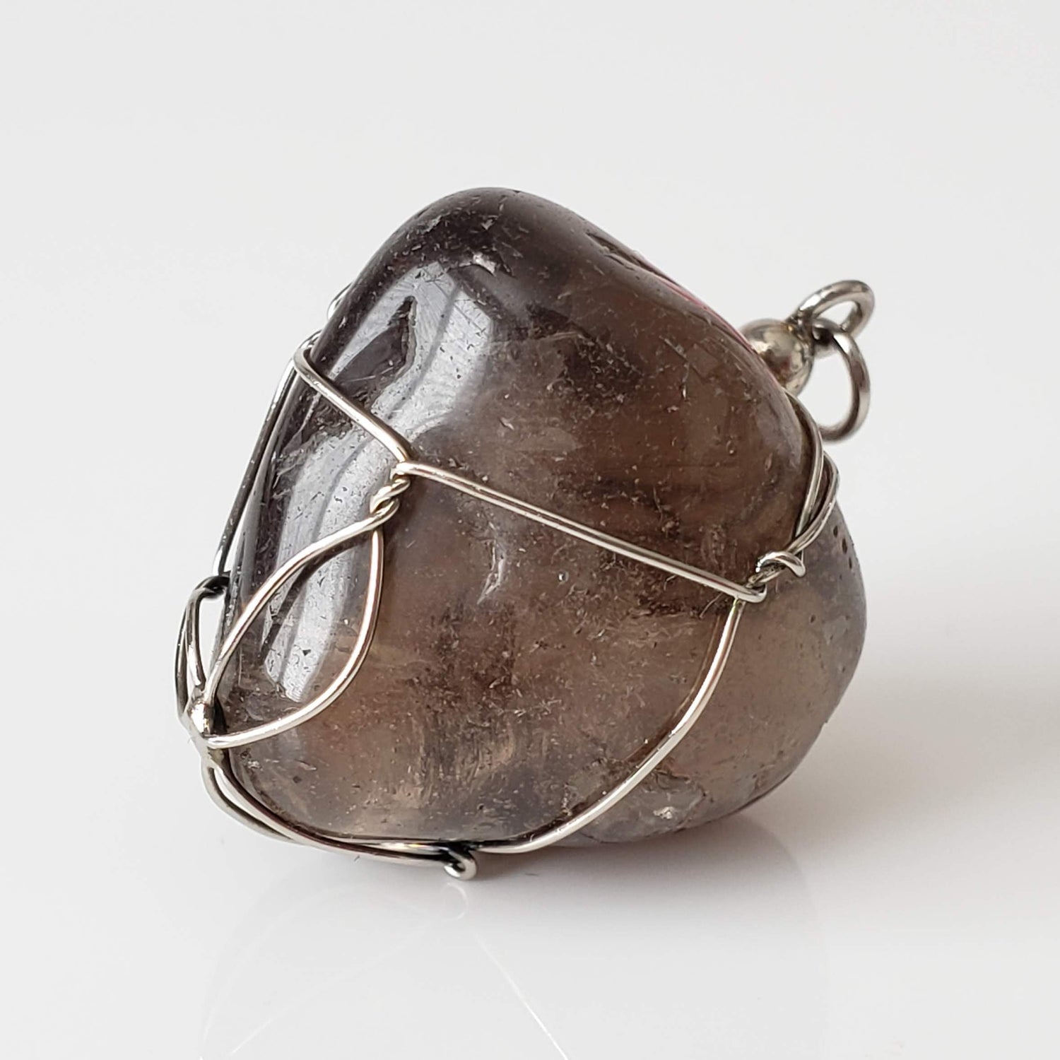  Smoky Quartz Pendant | 925 Silver Wire Wrapped Pendant | Natural Tumbled Smoky Quartz 1