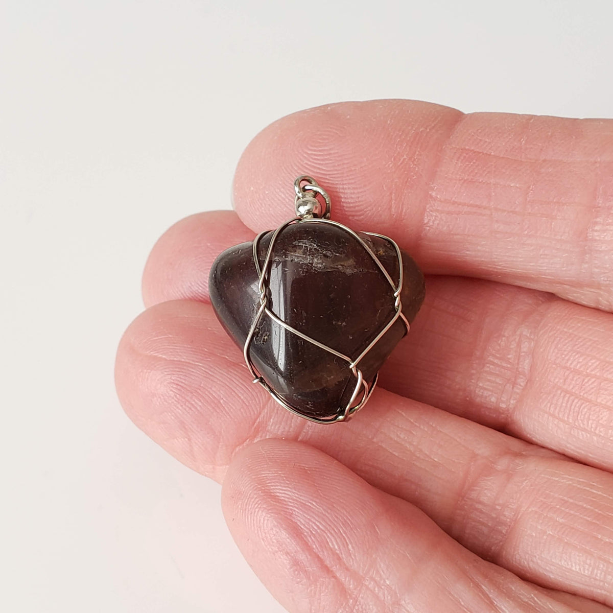  Smoky Quartz Pendant | 925 Silver Wire Wrapped Pendant | Natural Tumbled Smoky Quartz 6