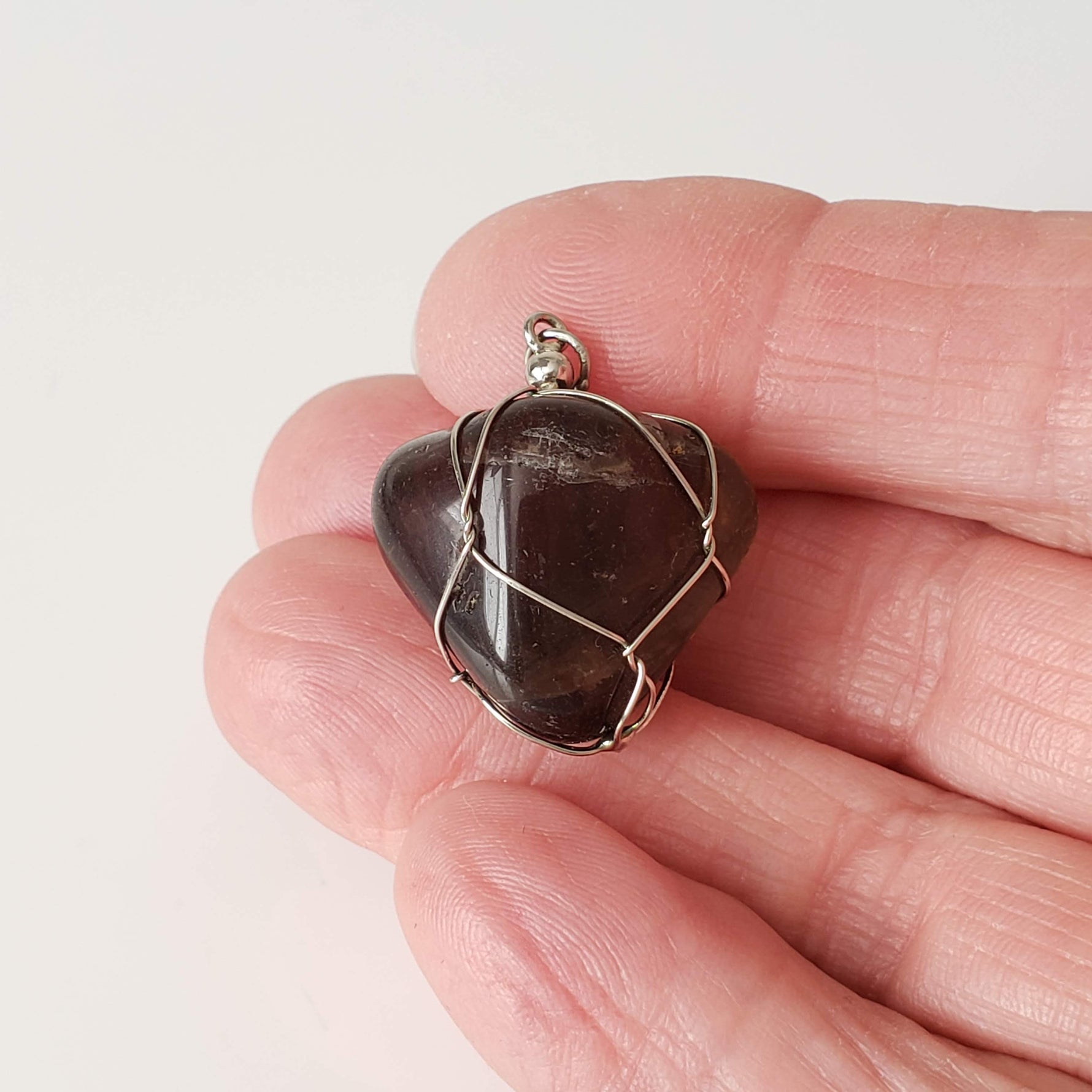  Smoky Quartz Pendant | 925 Silver Wire Wrapped Pendant | Natural Tumbled Smoky Quartz 6