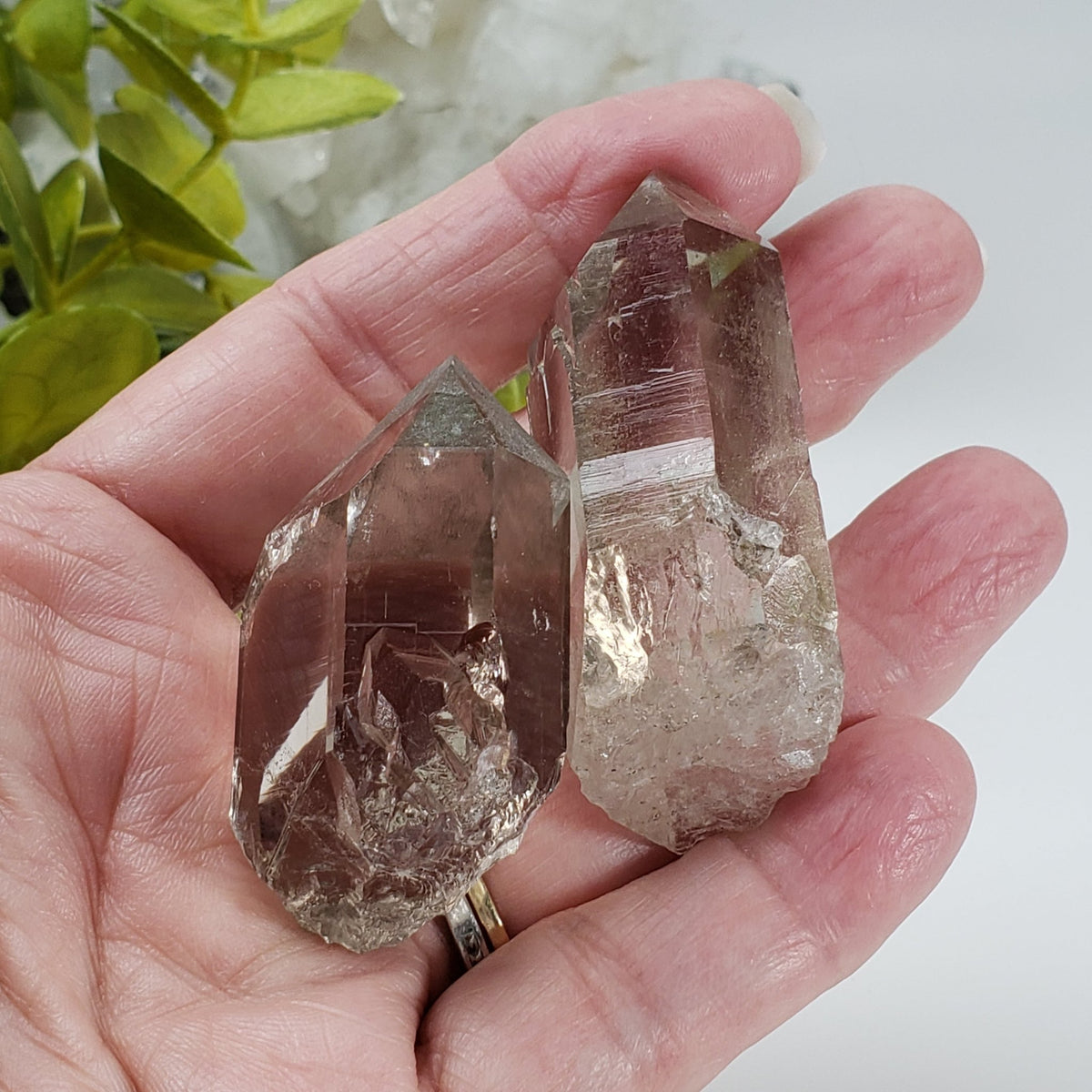  Smoky Quartz Points (Pair) | Clear Crystal Points | Italy | SO24 1