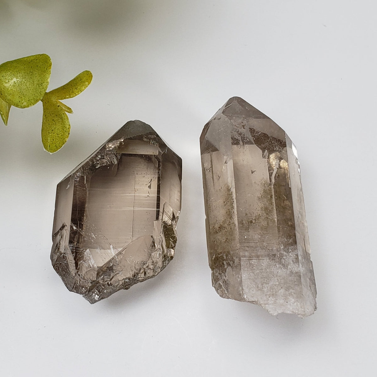  Smoky Quartz Points (Pair) | Clear Crystal Points | Italy | SO24 2