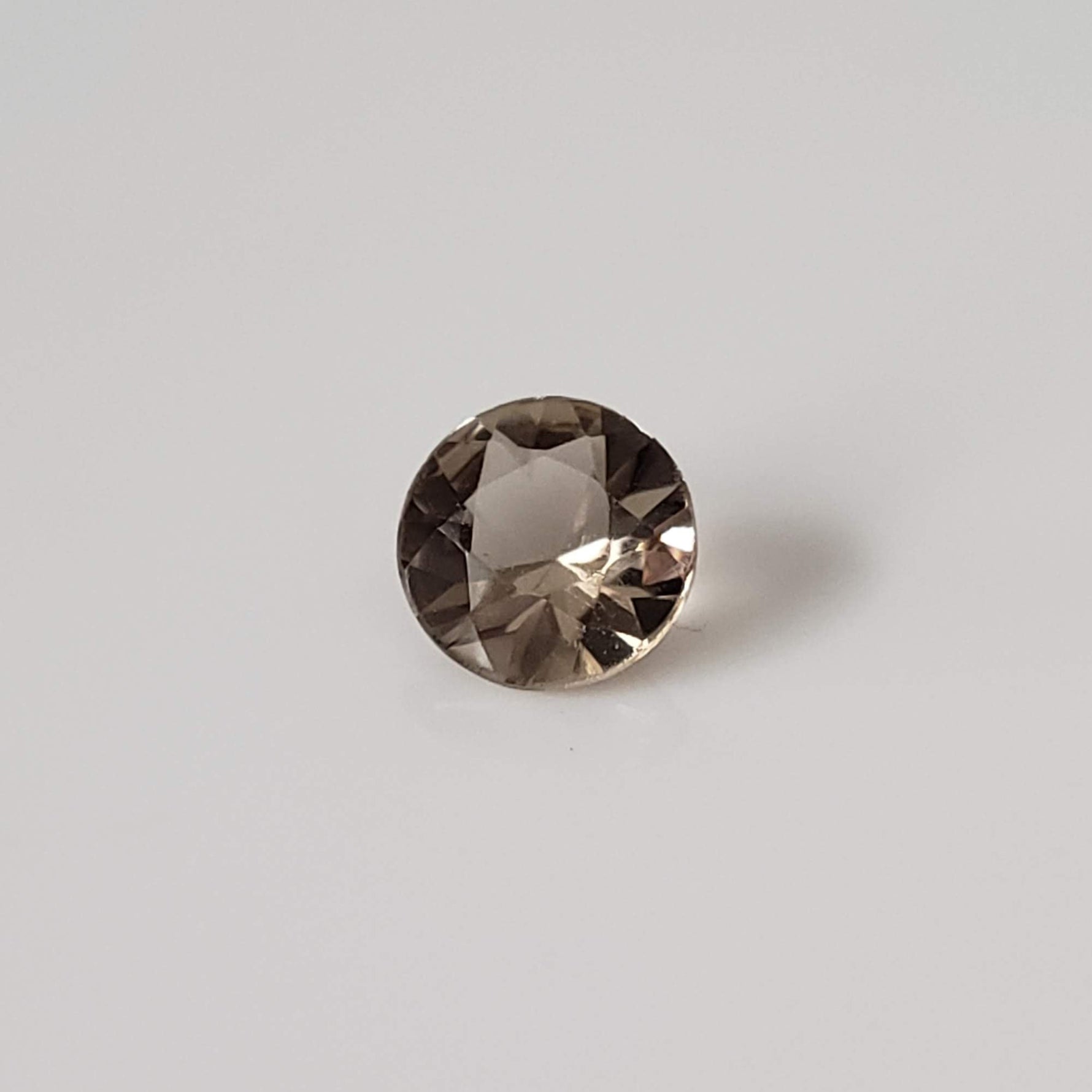  Smoky Quartz | Round Diamond Cut | 6 mm 