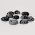 Snowflake Obsidian | 10 Piece Gemstone Lot | Oval Cabochon | 21.1tcw 2