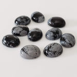 Snowflake Obsidian | 10 Piece Gemstone Lot | Oval Cabochon | 21.1tcw 0