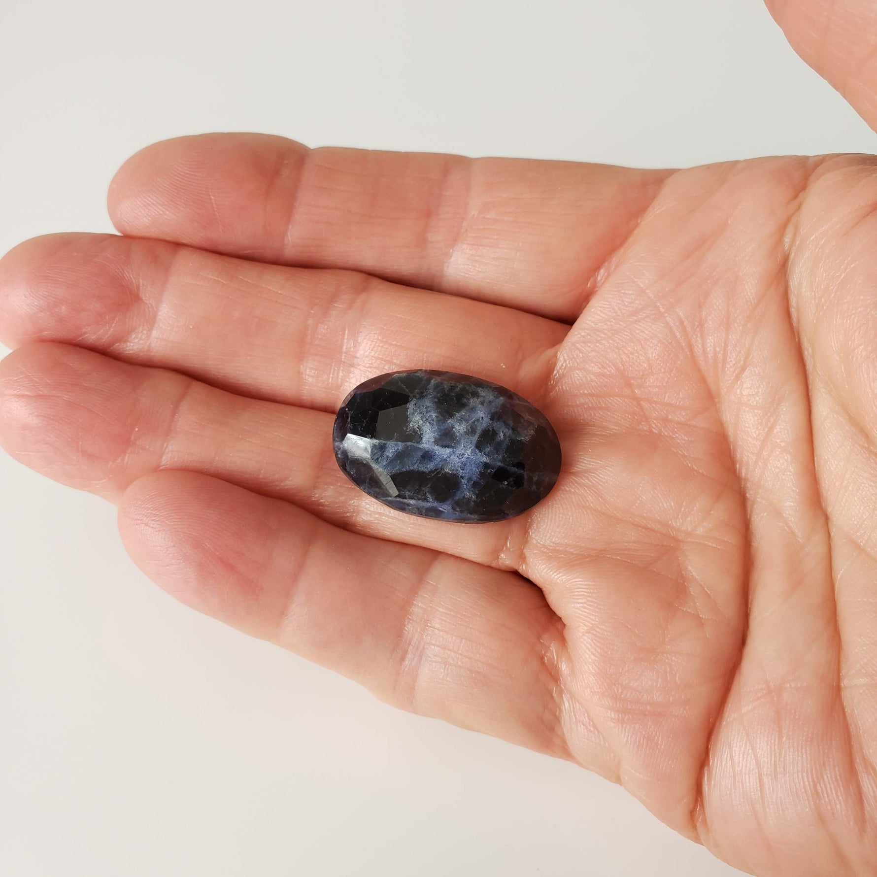 Sodalite | Oval Facet Cabochon | Navy Blue | 28x18mm 24.9ct | Canada 4
