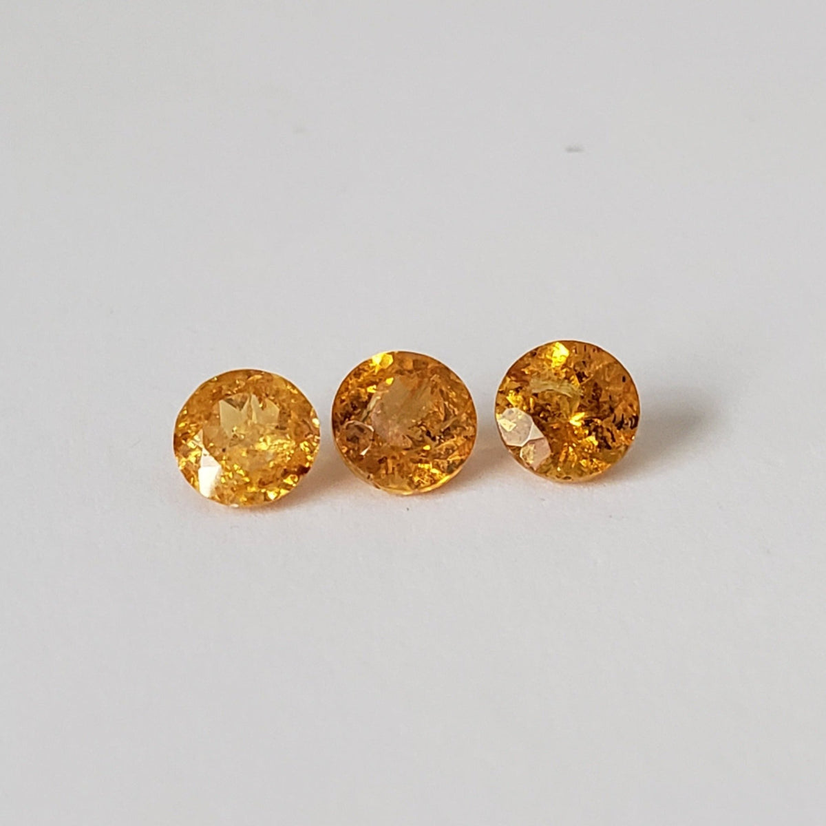  Spessartite Garnet | 3 piece Lot | Round Cut | 4.8mm 