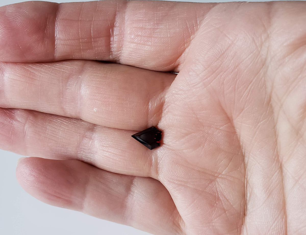  Spessartite Garnet | Kite Shape Cut | Dark Red Orange | 7.5x9.7mm 2.3ct 6