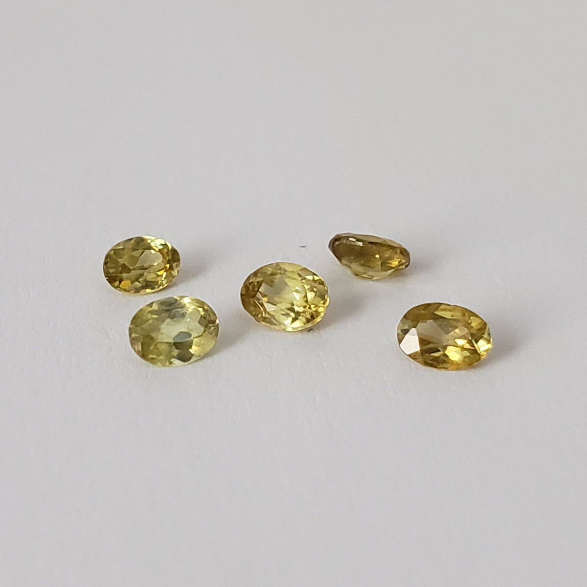  Sphene | 5 Piece Gemstone Lot | Oval Cut | Canary Yellow | Mix Size Lot 