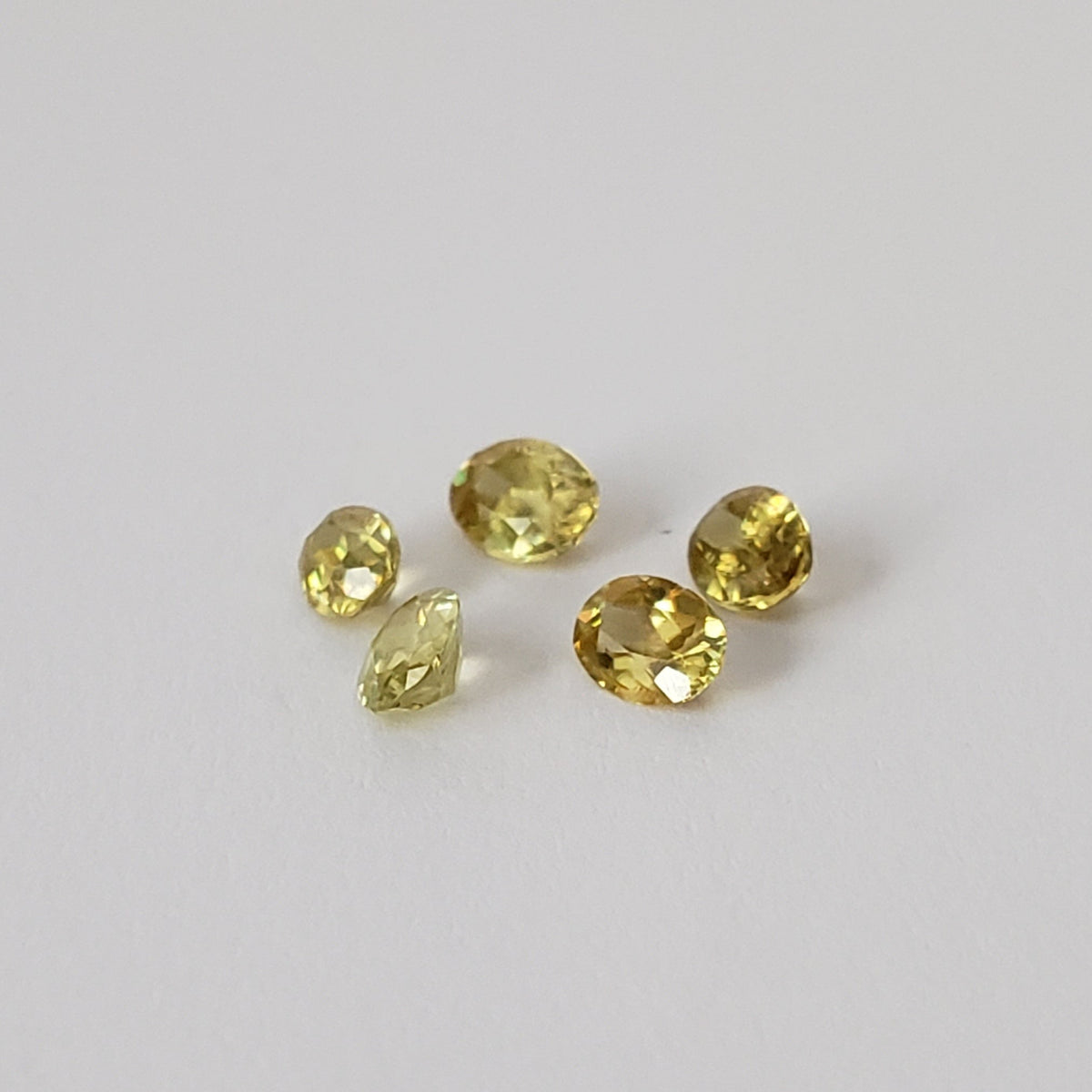  Sphene | 5 Piece Gemstone Lot | Oval Cut | Canary Yellow | Mix Size Lot 2