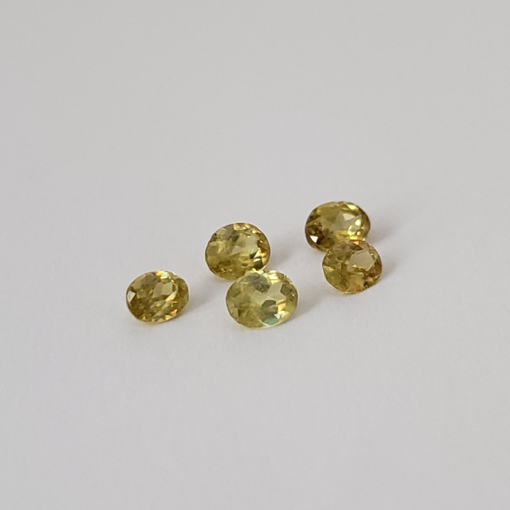 Sphene | 5 Piece Gemstone Lot | Oval Cut | Canary Yellow | Mix Size Lot 4