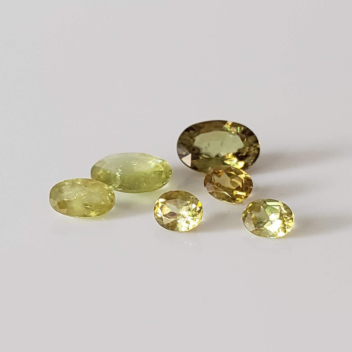  Sphene | 6 Piece Gemstone Lot | Oval Cut | Yellow | 3.7x3.0-7.0x4.7mm 2.15tcw 
