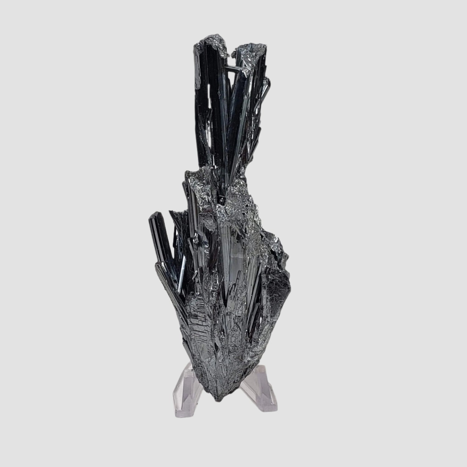  Stibnite Crystal Spray | Shiny Metallic Mineral | 271 Gr | Xikuangshan Mine, China 1