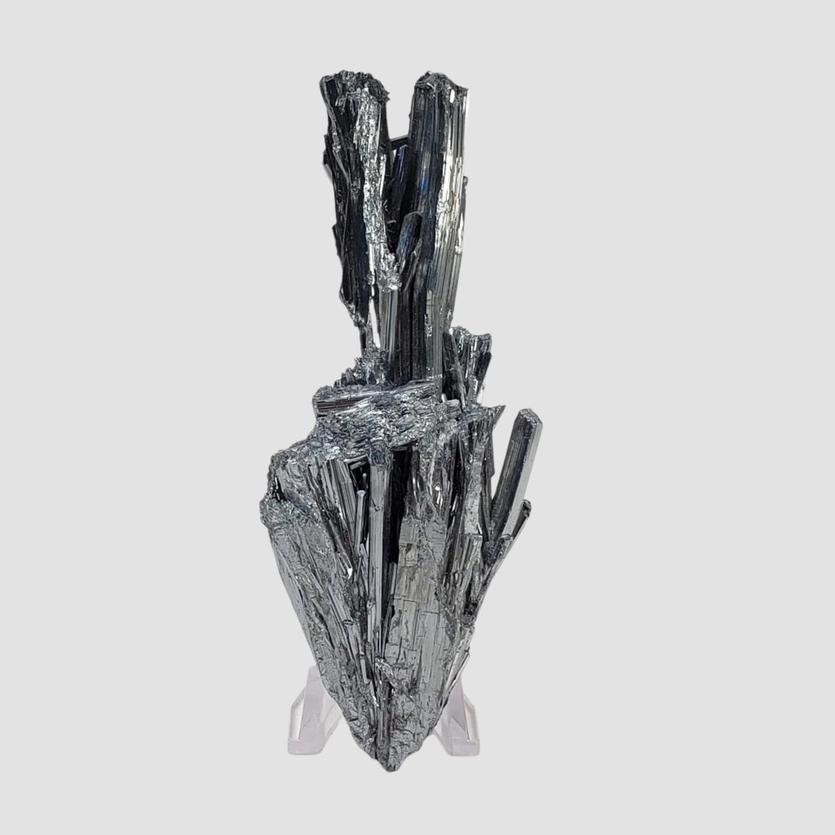  Stibnite Crystal Spray | Shiny Metallic Mineral | 271 Gr | Xikuangshan Mine, China 