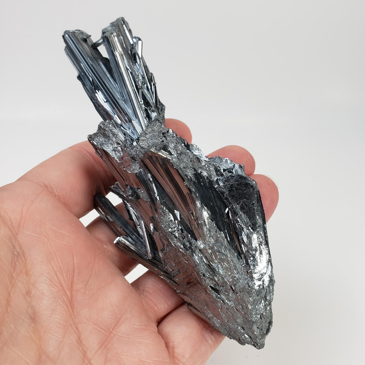  Stibnite Crystal Spray | Shiny Metallic Mineral | 271 Gr | Xikuangshan Mine, China 2
