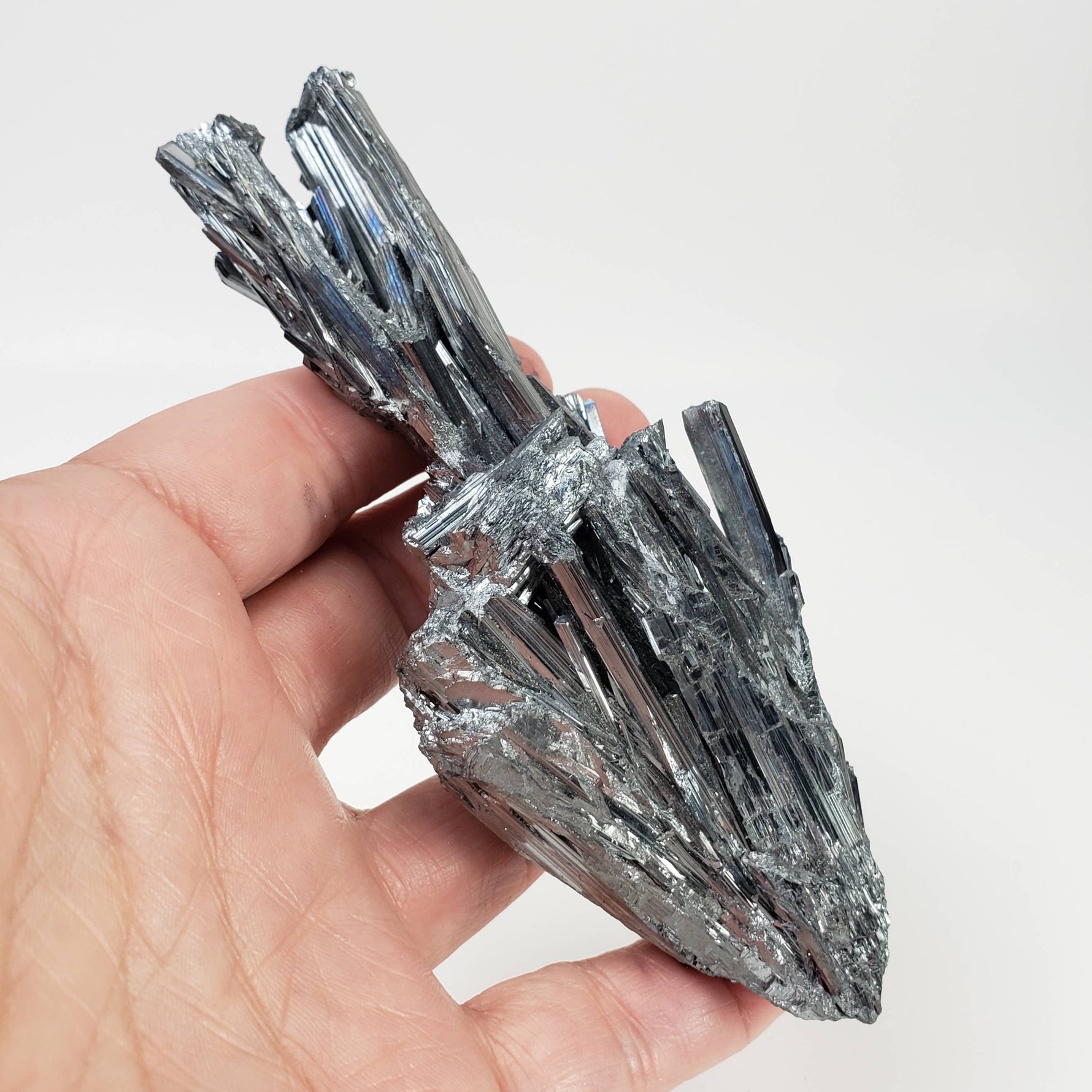  Stibnite Crystal Spray | Shiny Metallic Mineral | 271 Gr | Xikuangshan Mine, China 3