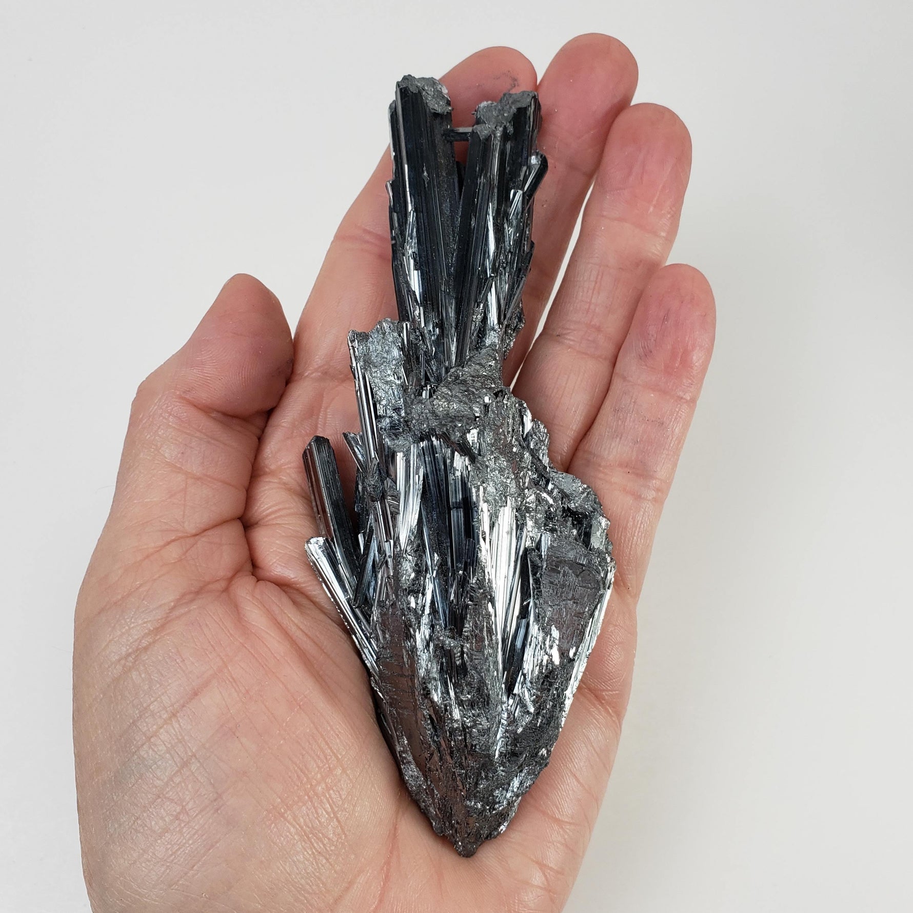  Stibnite Crystal Spray | Shiny Metallic Mineral | 271 Gr | Xikuangshan Mine, China 6