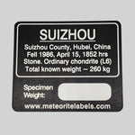 Suizhou Meteorite | Flat Metal Label 