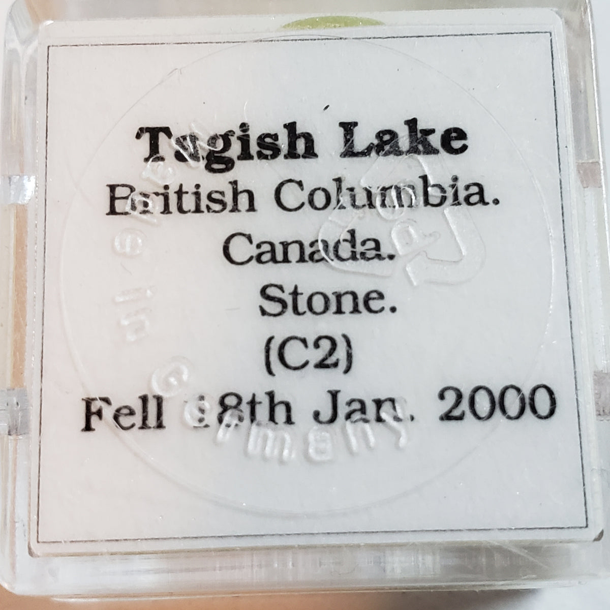  Tagish Lake Meteorite | 41 mg | Fragment | C2-ung Class | Observed Fall 2000 Canada | SO24 4