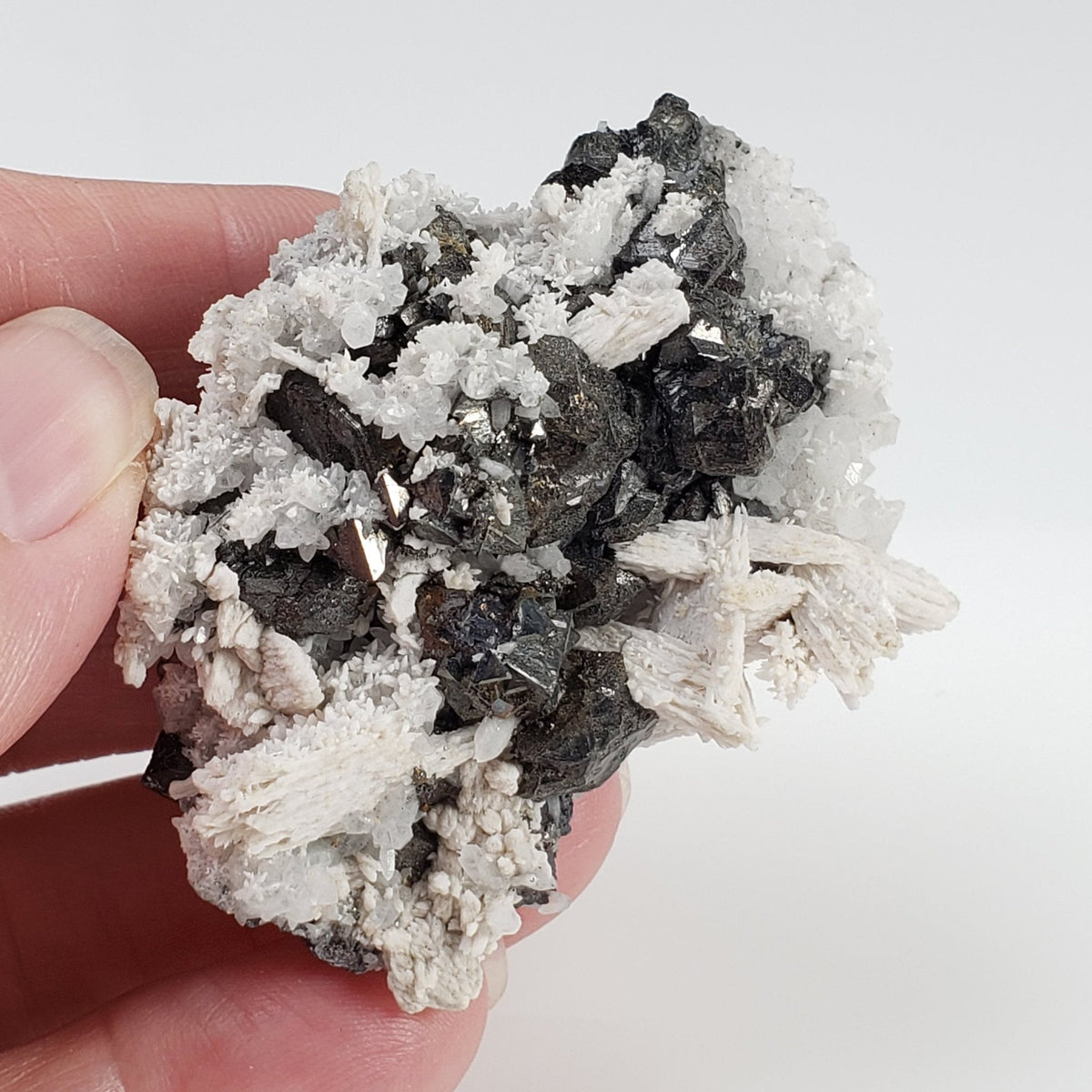  Tetrahedrite, Calcite and Quartz Crystal Cluster | 59.2 Grams | Lima Peru 7