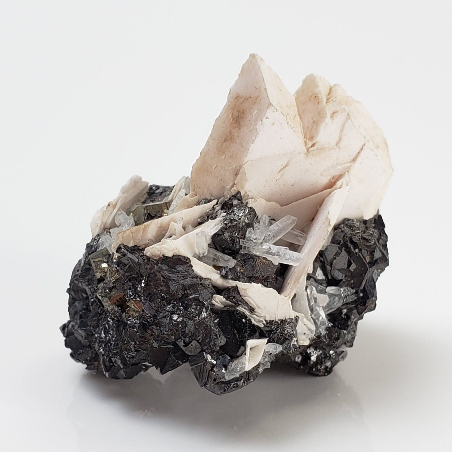  Tetrahedrite, Mangano Calcite, Quartz and Pyrite Crystal Cluster | 23.3 Grams | Lima, Peru 1