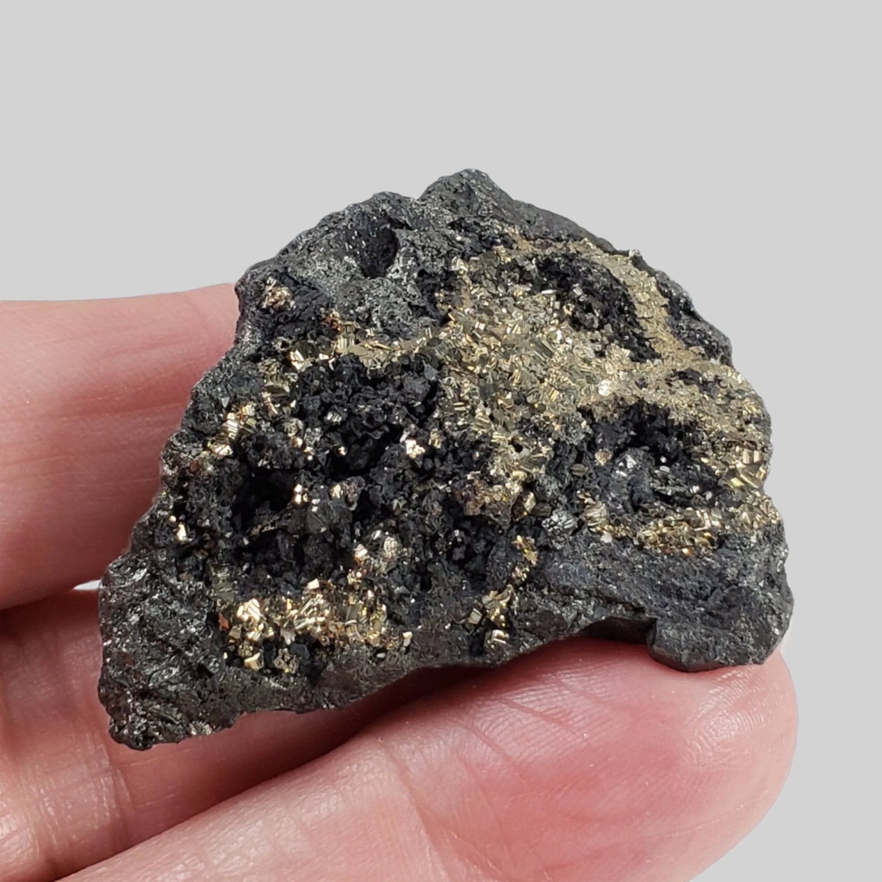  Tetrahedrite, Pyrite and Calcite Crystal Cluster | 33 Grams | Lima, Peru 1